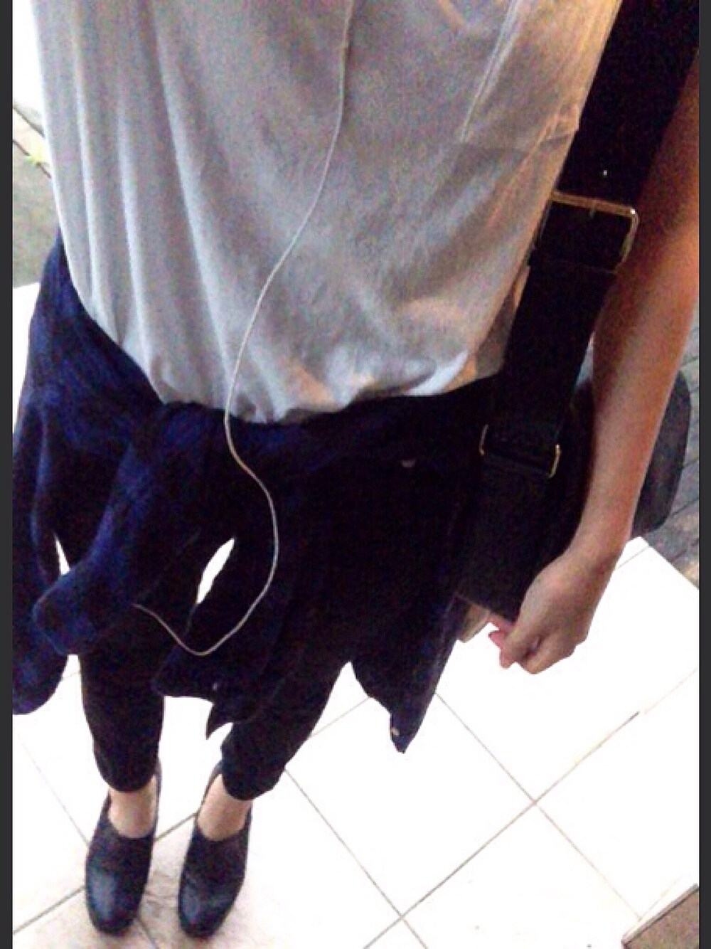「moussy、GU、murua」｜「MOUSSYのアイテム（その他シューズ、ブラック系）」を使った、m’さん（レディース・163cm）の秋コーディネートの1枚目の写真