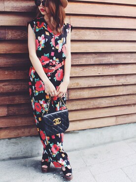 「chanel」｜「アイテム（つなぎ/オールインワン）」を使った、Akaneさん（レディース・163cm）の夏コーディネート