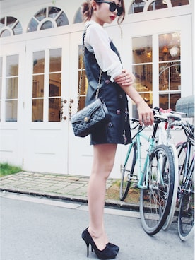 「DRIES VAN NOTEN（ドリスヴァンノッテン）のアイテム（シューズ）」を使った、Akaneさん（レディース・163cm）の夏コーディネート