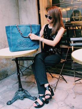 「chanel」｜「アイテム（つなぎ/オールインワン）」を使った、Akaneさん（レディース・163cm）の夏コーディネート
