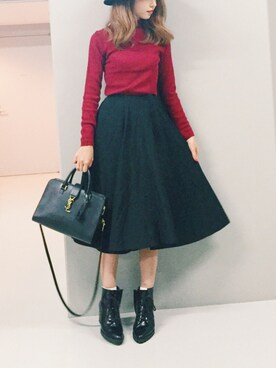 「Saint Laurent（サンローラン）のアイテム（バッグ）」を使った、Akaneさん（レディース・163cm）の秋コーディネート