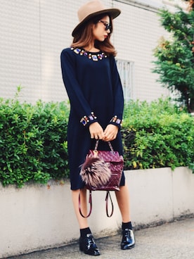 「Jeffrey Campbell（ジェフリーキャンベル）のアイテム（ローファー）」を使った、Akaneさん（レディース・163cm）の秋コーディネート
