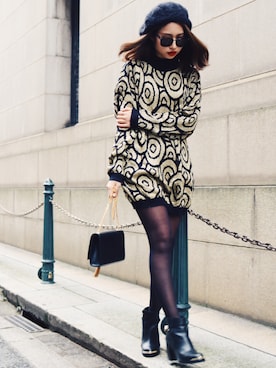 「Saint Laurent（サンローラン）のアイテム（バッグ）」を使った、Akaneさん（レディース・163cm）の冬コーディネート