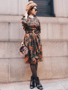 「chanel」｜「アイテム（チュニック）」を使った、Akaneさん（レディース・163cm）の冬コーディネート
