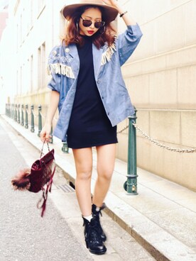 「chanel」｜「アイテム（カバーオール）」を使った、Akaneさん（レディース・163cm）の冬コーディネート