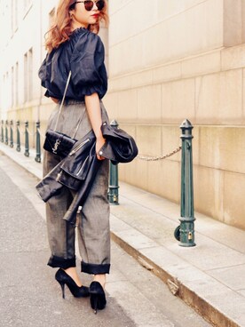 「Saint Laurent（サンローラン）のアイテム（バッグ）」を使った、Akaneさん（レディース・163cm）の春コーディネート