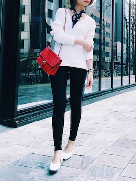 「VINTAGE（ヴィンテージ）のアイテム（バレエシューズ）」を使った、Akaneさん（レディース・163cm）の春コーディネート