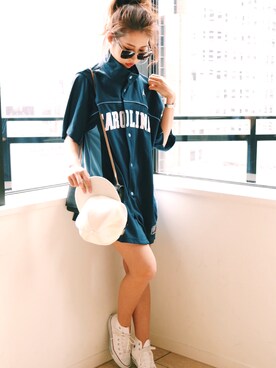 「THE SHINZONE（ザ　シンゾーン）のアイテム（キャップ）」を使った、Akaneさん（レディース・163cm）の春コーディネート
