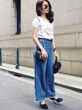「DRIES VAN NOTEN（ドリスヴァンノッテン）のアイテム（シューズ）」を使った、Akaneさん（レディース・163cm）の春コーディネート