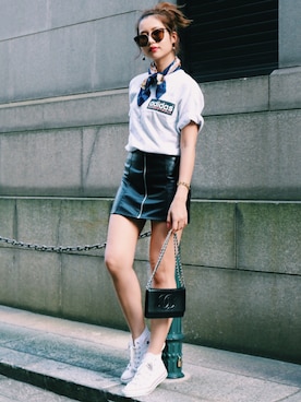「H&M（エイチ・アンド・エム）のアイテム（スカート）」を使った、Akaneさん（レディース・163cm）の春コーディネート