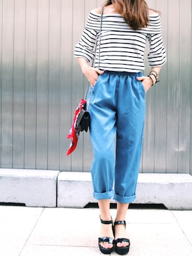 「goocy（グースィー）のアイテム」を使った、Akaneさん（レディース・163cm）の夏コーディネート