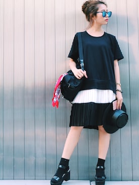 「goocy（グースィー）のアイテム」を使った、Akaneさん（レディース・163cm）の夏コーディネート