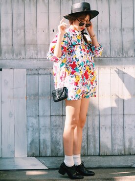 「Jeffrey Campbell（ジェフリーキャンベル）のアイテム（ローファー）」を使った、Akaneさん（レディース・163cm）の夏コーディネート