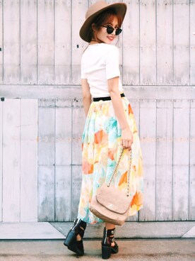 「goocy（グースィー）のアイテム」を使った、Akaneさん（レディース・163cm）の夏コーディネート