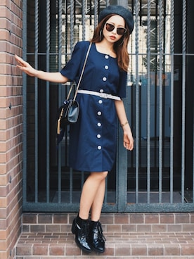 「NINE（ナイン）のアイテム」を使った、Akaneさん（レディース・163cm）の秋コーディネート