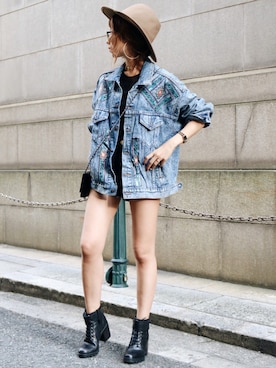 「chanel」｜「アイテム（デニムジャケット）」を使った、Akaneさん（レディース・163cm）の秋コーディネート