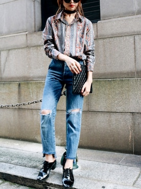 「Jeffrey Campbell（ジェフリーキャンベル）のアイテム（ローファー）」を使った、Akaneさん（レディース・163cm）の秋コーディネート