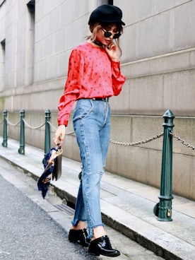 「Jeffrey Campbell（ジェフリーキャンベル）のアイテム（ローファー）」を使った、Akaneさん（レディース・163cm）の秋コーディネート