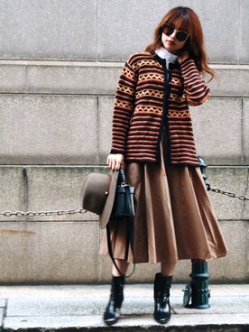 「rag & bone（ラグアンドボーン）のアイテム（帽子）」を使った、Akaneさん（レディース・163cm）の秋コーディネート