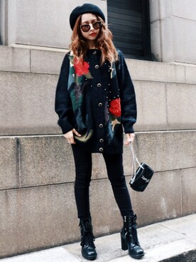 「Saint Laurent（サンローラン）のアイテム（バッグ）」を使った、Akaneさん（レディース・163cm）の秋コーディネート