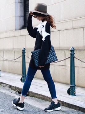 「rag & bone（ラグアンドボーン）のアイテム（帽子）」を使った、Akaneさん（レディース・163cm）の秋コーディネート