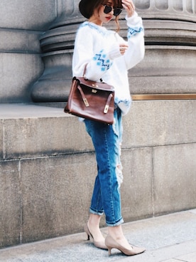 「rag & bone（ラグアンドボーン）のアイテム（帽子）」を使った、Akaneさん（レディース・163cm）の冬コーディネート