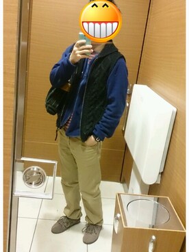 「Adam et Rope A・E・R（アダムエロペ）のアイテム（ダウンベスト）」を使った、しょうさん（メンズ・168cm）の秋コーディネート