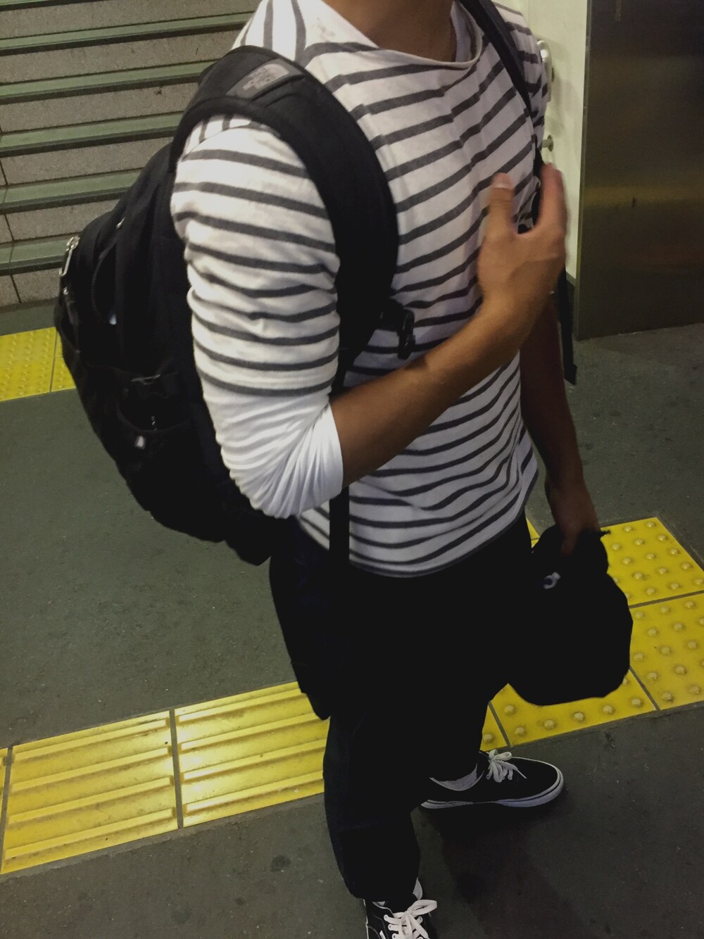 「SAINT JAMESのSAINT JAMES / セントジェームス:PIRIAC#（Tシャツ/カットソー、ホワイト系）」を使った、きむさん（メンズ・158cm）の秋コーディネートの1枚目の写真