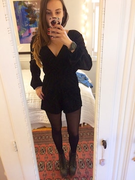 「Anthropologie（アンソロポロジー）のアイテム（サロペット/オーバーオール）」を使った、Chloeさん（レディース・160cm）の秋コーディネート