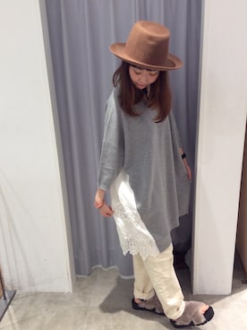 「ファーサンダル」｜pual ce cin 錦糸町店さん（レディース・155cm）の秋コーディネート