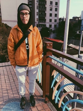 「BRIXTON（ブリクストン）のアイテム（マウンテンパーカー）」を使った、JenningsTuさん（メンズ・173cm）の冬コーディネート