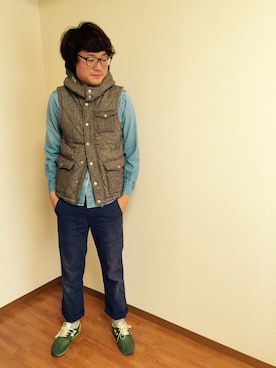 「CIAOPANIC TYPY（チャオパニックティピー）のアイテム（ダウンベスト）」を使った、きいさんさん（メンズ・178cm）の秋コーディネート
