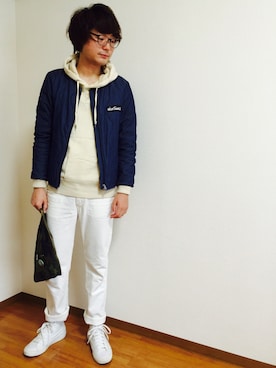 「WILD THINGS（ワイルドシングス）のアイテム（ノーカラージャケット）」を使った、きいさんさん（メンズ・178cm）の秋コーディネート