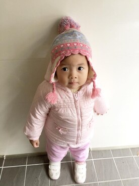 「next（next）のアイテム（ダウンジャケット/コート）」を使った、林婷微さん（キッズ・90cm）の冬コーディネート