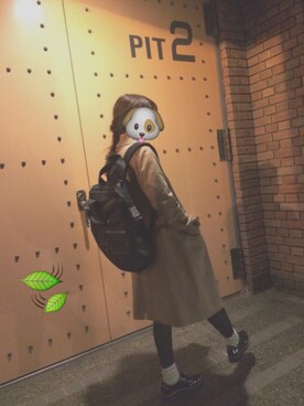「FUDGE」｜「アイテム（ステンカラーコート）」を使った、miiさん（レディース・153cm）の冬コーディネート