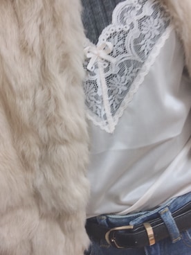 「ファーコート」｜「アイテム（キャミソール）」を使った、miiさん（レディース・153cm）の冬コーディネート