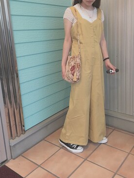 「タッセル」｜「アイテム（サロペット/オーバーオール）」を使った、miiさん（レディース・153cm）の夏コーディネート