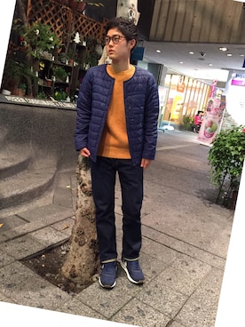 「BEAMS（ビームス）のアイテム（ダウンジャケット/コート）」を使った、KeitoNさん（メンズ・160cm）の秋コーディネート