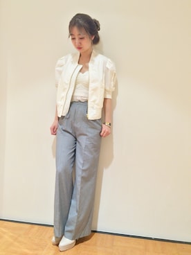 「SNIDEL（スナイデル）のアイテム（ブルゾン）」を使った、Yuho Nakataniさん（レディース・156cm）の夏コーディネート