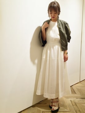 「SNIDEL（スナイデル）のアイテム（ブルゾン）」を使った、Yuho Nakataniさん（レディース・156cm）の夏コーディネート