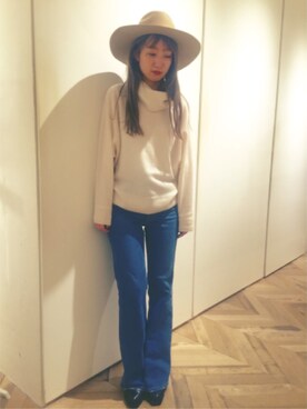 「ハットコーデ」｜Yuho Nakataniさん（レディース・156cm）の秋コーディネート