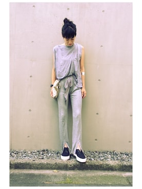 「fev（フェブ）のアイテム」を使った、百冨友香理さん（レディース・160cm）の夏コーディネート