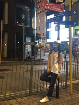 「LESS（レス）のアイテム（キャップ）」を使った、顏顏さん（レディース・168cm）の夏コーディネート