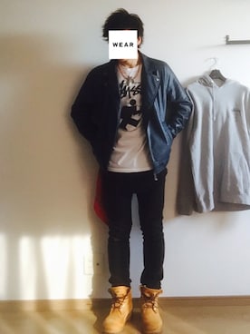 「DAISO（DAISO）のアイテム（その他）」を使った、佐藤航輝さん（メンズ・169cm）の冬コーディネート