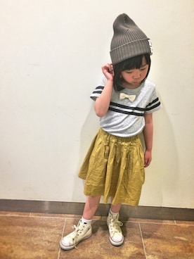 「highking（ハイキング）のアイテム（帽子）」を使った、★COCO☆さん（キッズ・110cm）の春コーディネート