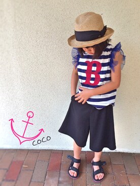 「quoti use fith（クゥオティ　ユース　フィス）のアイテム（シューズ）」を使った、★COCO☆さん（キッズ・110cm）の夏コーディネート