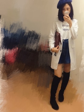 「Guess（ゲス）のアイテム（ブーツ）」を使った、Clorisさん（レディース・163cm）の夏コーディネート