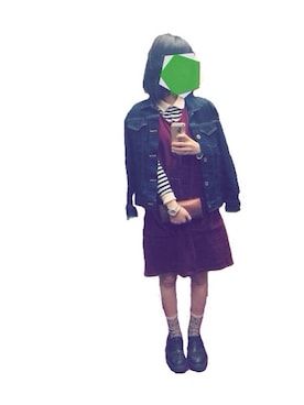 「used mix」｜「アイテム（デニムジャケット）」を使った、naeさん（レディース・153cm）の春コーディネート