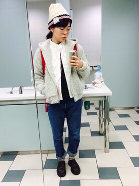 「And A（アンドエー）のアイテム（その他アウター）」を使った、naeさん（レディース・153cm）の冬コーディネート
