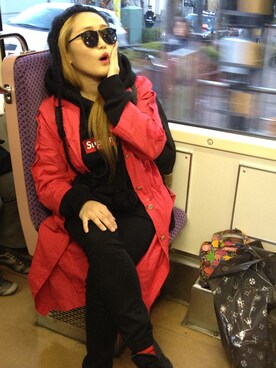 「#supreme」｜「アイテム（帽子）」を使った、My name is Miyako.さん（レディース・151cm）の春コーディネート